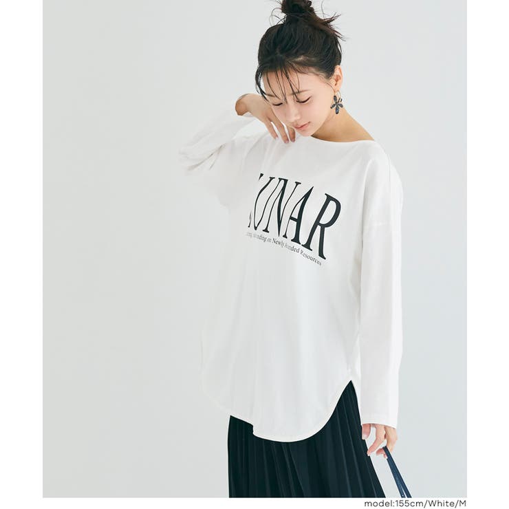 ボートネックロゴロングTシャツ | coca | 詳細画像8 