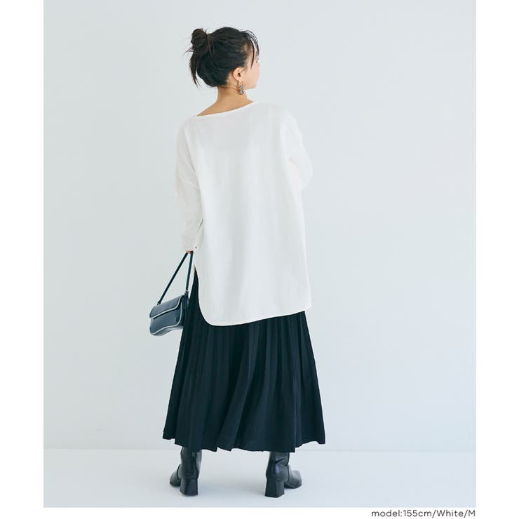 ボートネックロゴロングTシャツ | coca | 詳細画像10 