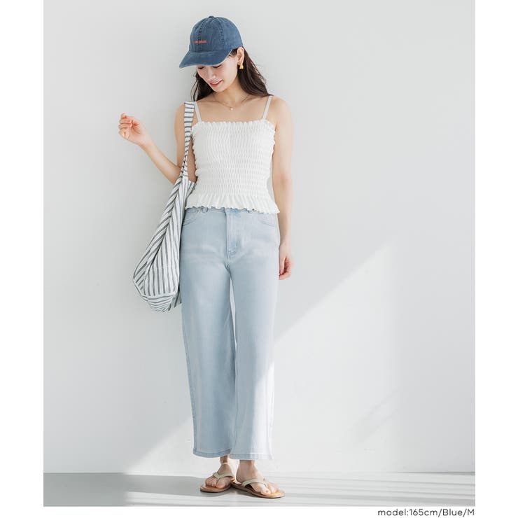 ［Lt.blue］ | ムーヴデニム9分丈パンツ レディース | coca