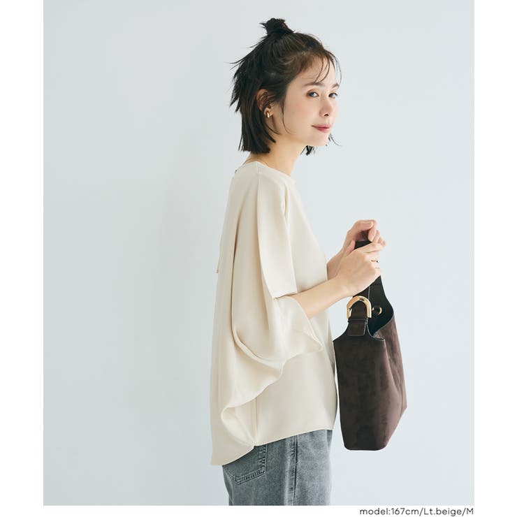 とろみツイルスクエアジップブラウス | coca | 詳細画像11 