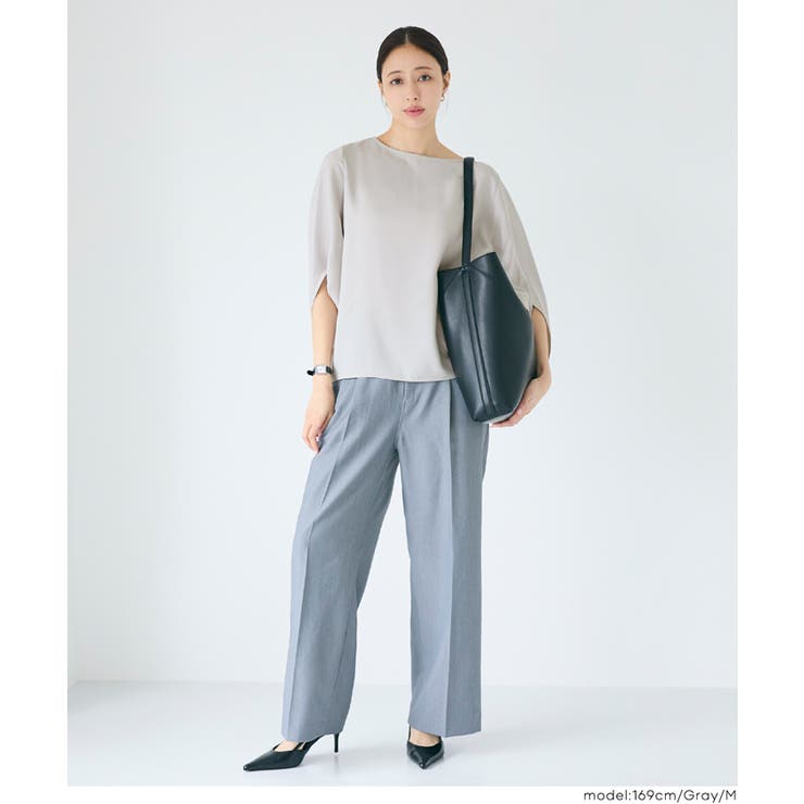 とろみツイルスクエアジップブラウス | coca | 詳細画像8 