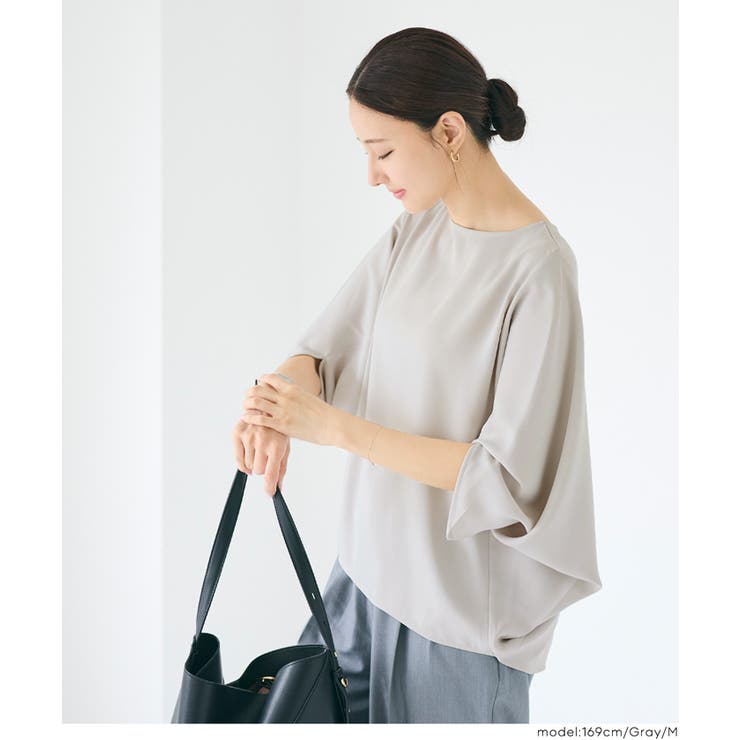 とろみツイルスクエアジップブラウス | coca | 詳細画像9 