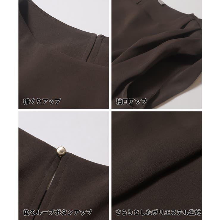 【接触冷感 イージーケア】大人上品なとろみツイルショルダータックブラウス〈セット… | coca | 詳細画像16 