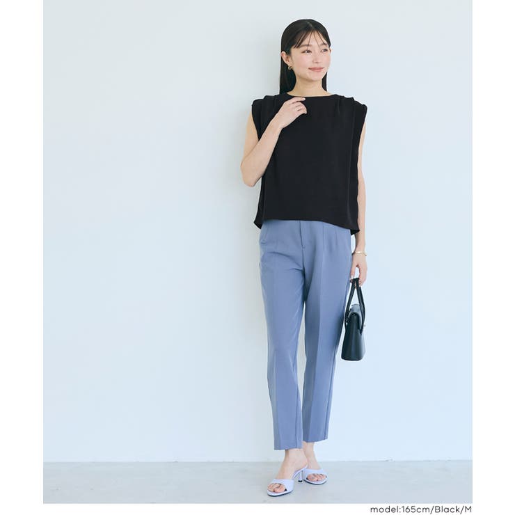 【接触冷感 イージーケア】大人上品なとろみツイルショルダータックブラウス〈セット… | coca | 詳細画像5 