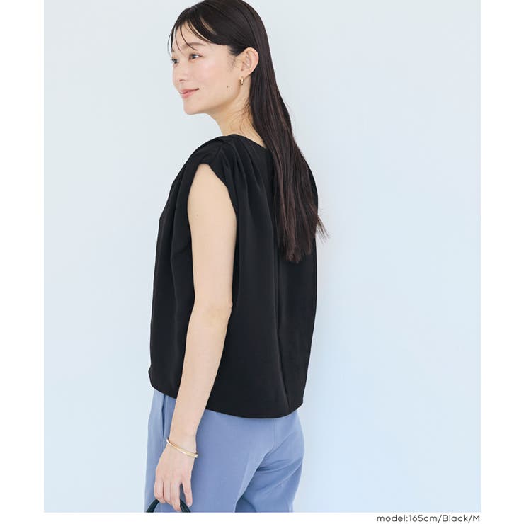 【接触冷感 イージーケア】大人上品なとろみツイルショルダータックブラウス〈セット… | coca | 詳細画像6 