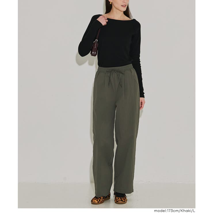 【DAILY WARM】ウォッシャブル ナイロン微起毛タックパンツ レディース | coca | 詳細画像11 