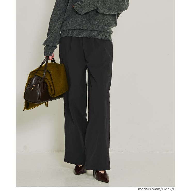 【DAILY WARM】ウォッシャブル ナイロン微起毛タックパンツ レディース | coca | 詳細画像15 