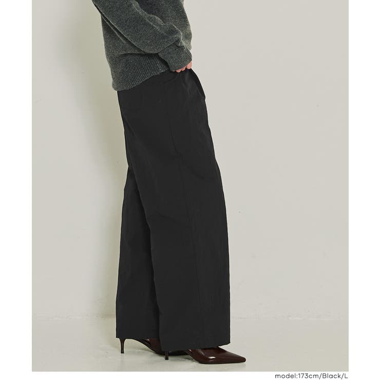 【DAILY WARM】ウォッシャブル ナイロン微起毛タックパンツ レディース | coca | 詳細画像17 