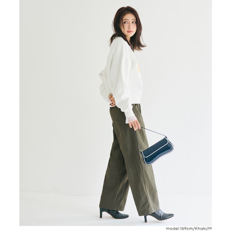 【DAILY WARM】ウォッシャブル ナイロン微起毛タックパンツ レディース | coca | 詳細画像9 