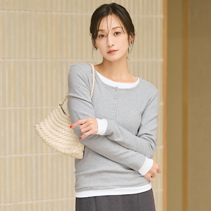 ヘンリーネックロングTシャツ[品番：PA000017843]｜coca（コカ