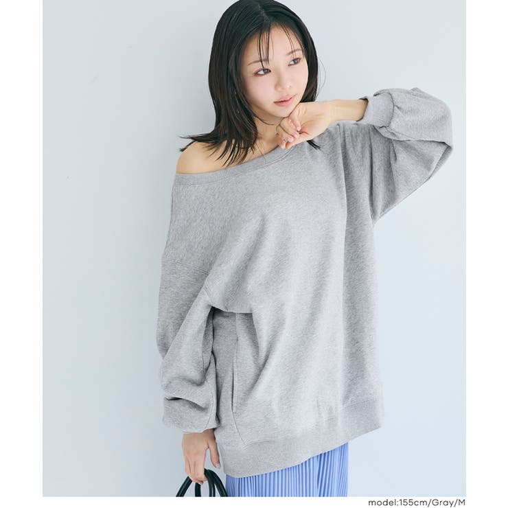 ［Gray］ | ワンショルダービッグスウェット | coca
