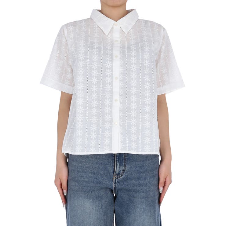 レース半袖シャツ | coca | 詳細画像3 