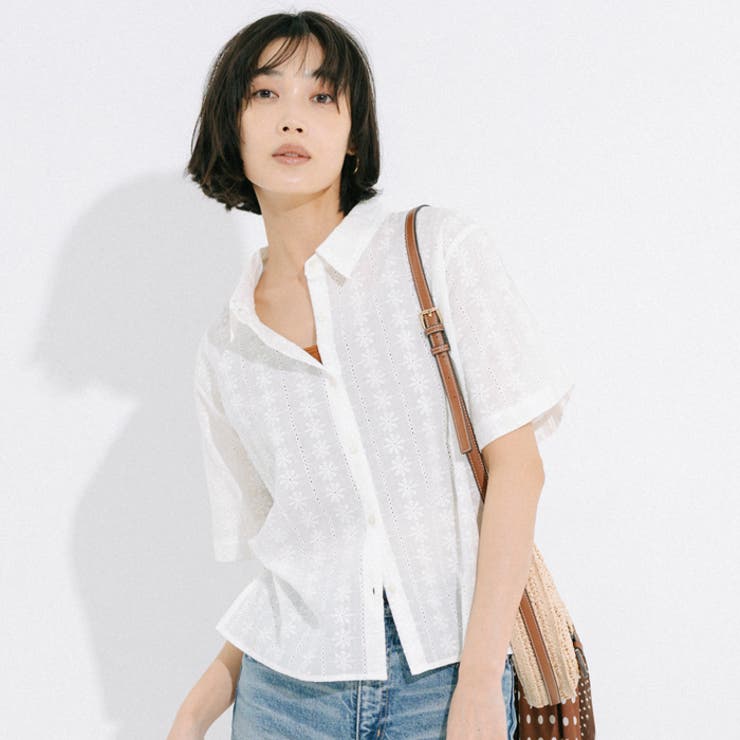 レース半袖シャツ | coca | 詳細画像1 