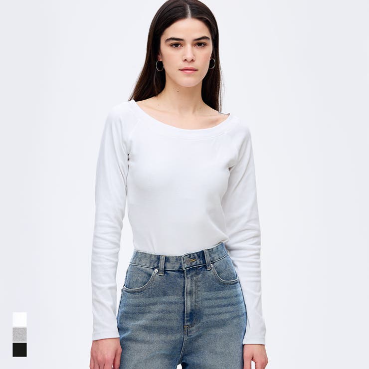 ラグランオフショルダーロングTシャツ | coca | 詳細画像1 