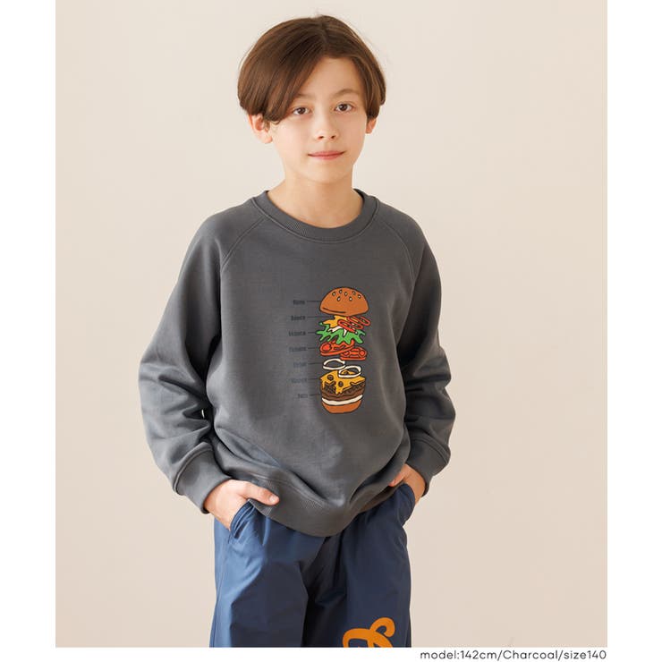 ［Charcoal］ | イラストラグランスウェットトップス | coca