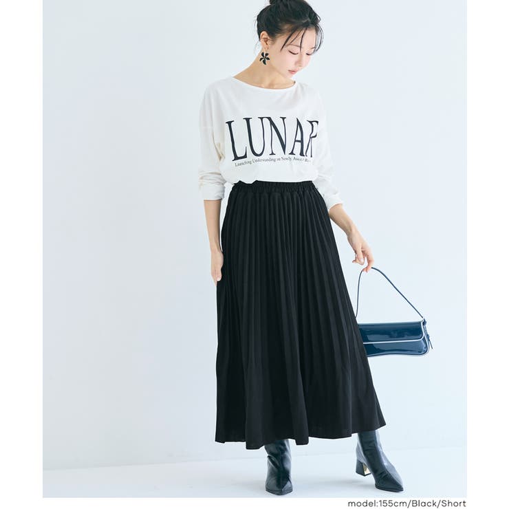 ［Black］ | カットカルゼプリーツスカート | coca