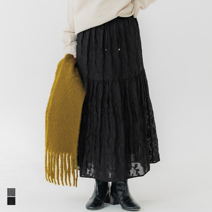 ジャカードフラワーギャザースカート レディース | coca | 詳細画像1 