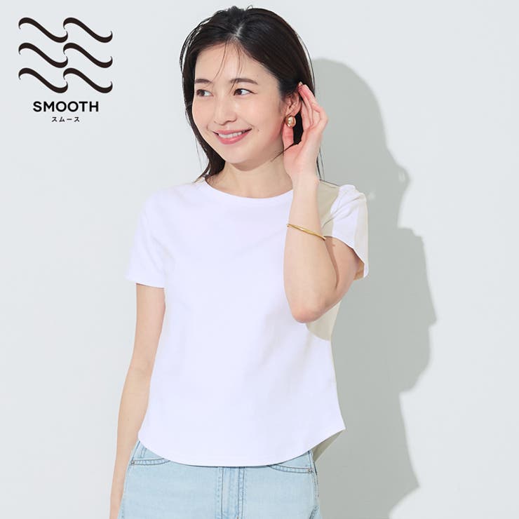 シルキースムースラウンド半袖Tシャツ レディース | coca | 詳細画像1 