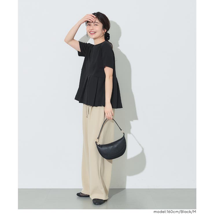 異素材切替で華やぐタックフレアTシャツ | coca | 詳細画像11 