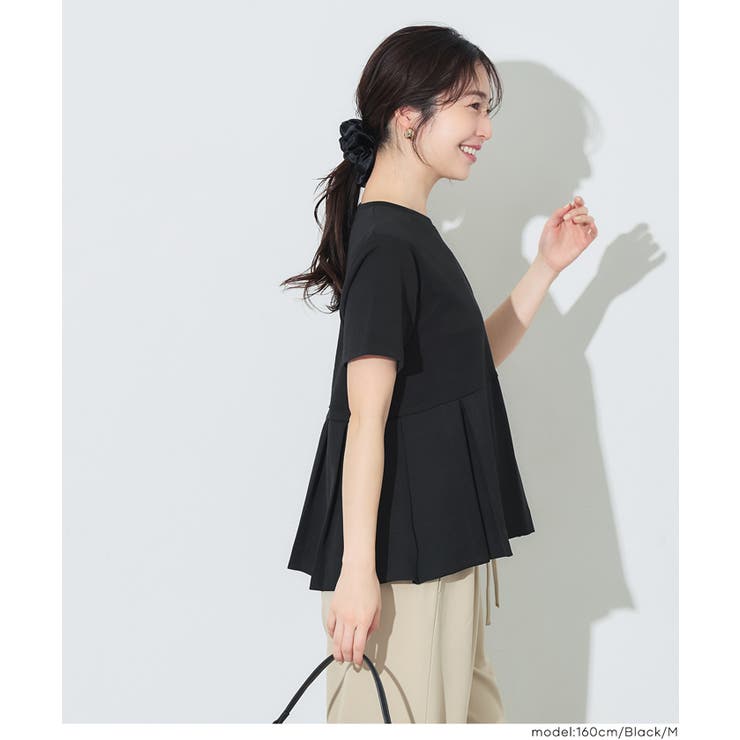 異素材切替で華やぐタックフレアTシャツ | coca | 詳細画像14 