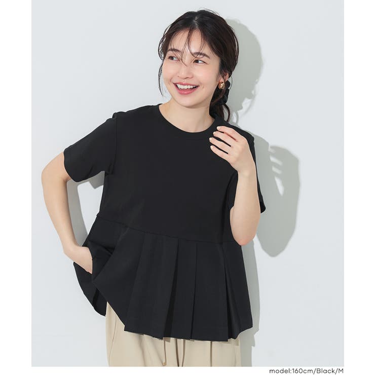 異素材切替で華やぐタックフレアTシャツ | coca | 詳細画像15 