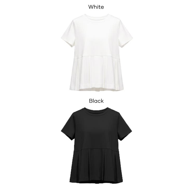 異素材切替で華やぐタックフレアTシャツ | coca | 詳細画像18 