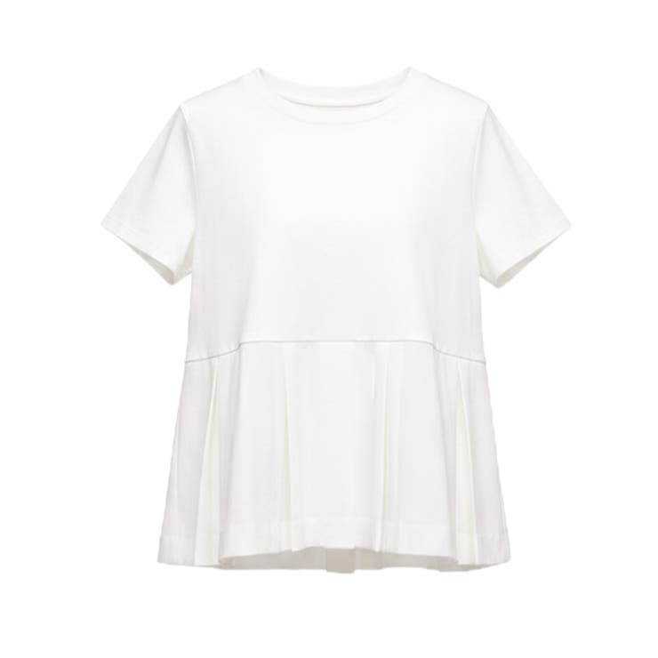 異素材切替で華やぐタックフレアTシャツ | coca | 詳細画像2 