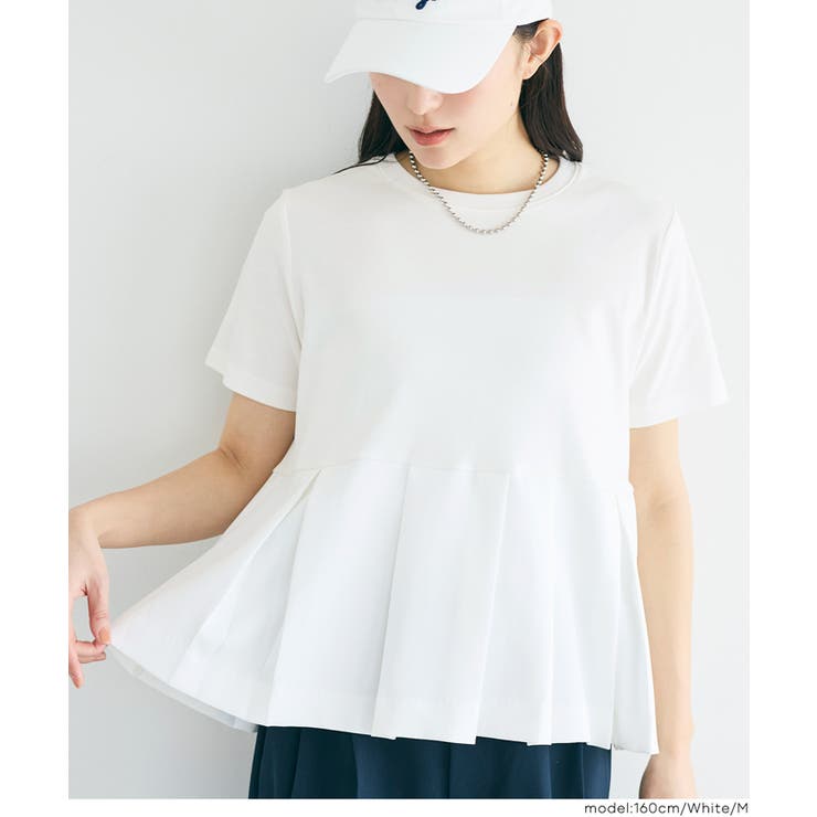異素材切替で華やぐタックフレアTシャツ | coca | 詳細画像6 