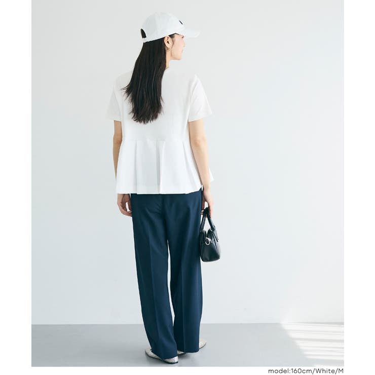 異素材切替で華やぐタックフレアTシャツ | coca | 詳細画像7 