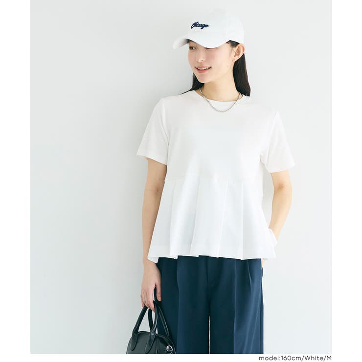 異素材切替で華やぐタックフレアTシャツ | coca | 詳細画像8 