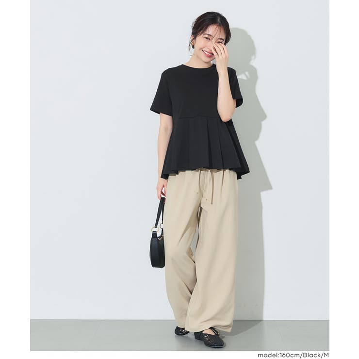 異素材切替で華やぐタックフレアTシャツ | coca | 詳細画像10 