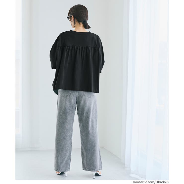 ５分袖バックギャザーTシャツ | coca | 詳細画像15 