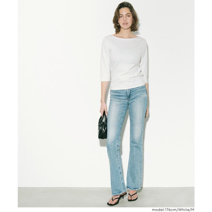 なめらかな着心地が魅力の、7分丈ボートネックスムーストップス 【４サイズ展開】 | coca | 詳細画像11 