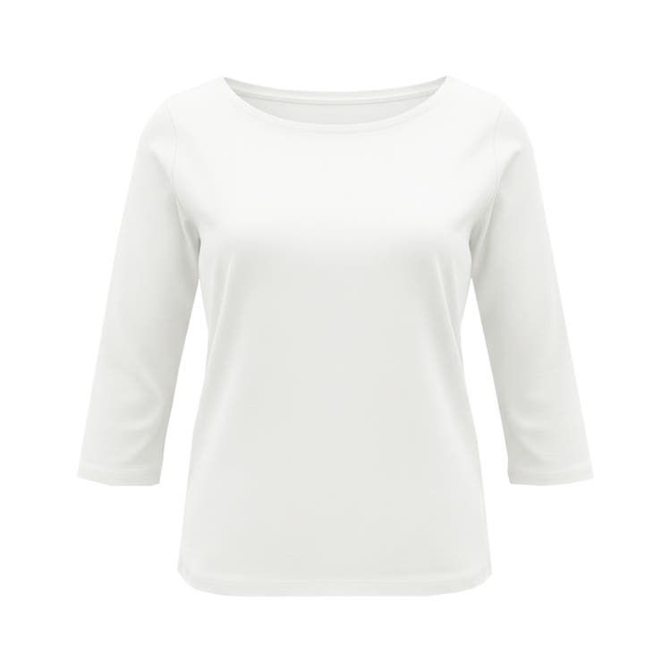 なめらかな着心地が魅力の、7分丈ボートネックスムーストップス 【４サイズ展開】 | coca | 詳細画像2 