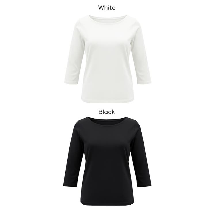 なめらかな着心地が魅力の、7分丈ボートネックスムーストップス 【４サイズ展開】 | coca | 詳細画像22 