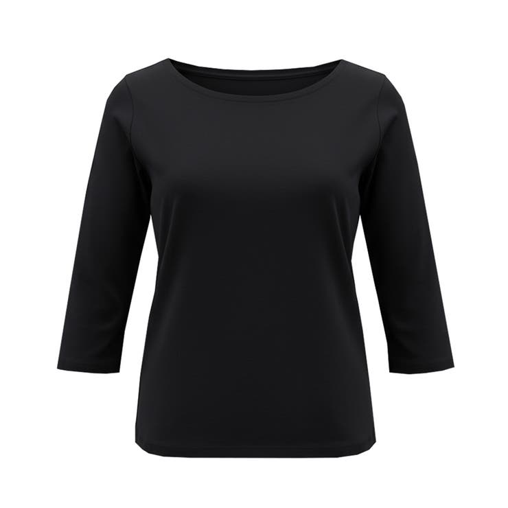 なめらかな着心地が魅力の、7分丈ボートネックスムーストップス 【４サイズ展開】 | coca | 詳細画像3 