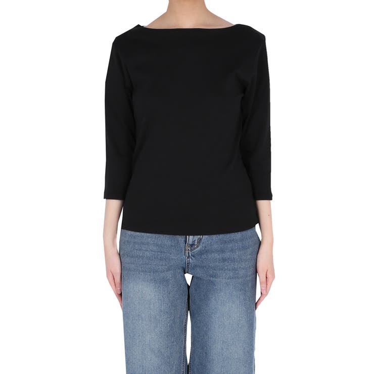 なめらかな着心地が魅力の、7分丈ボートネックスムーストップス 【４サイズ展開】 | coca | 詳細画像4 