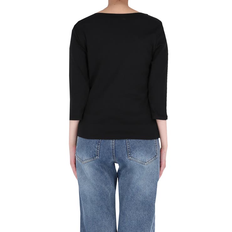 なめらかな着心地が魅力の、7分丈ボートネックスムーストップス 【４サイズ展開】 | coca | 詳細画像6 