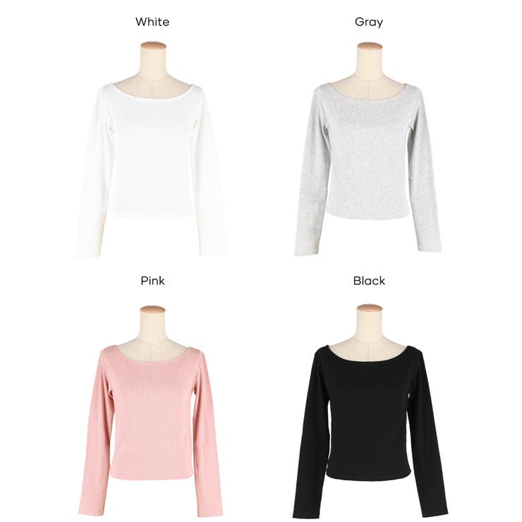 ボートネックリブTシャツ | coca | 詳細画像23 