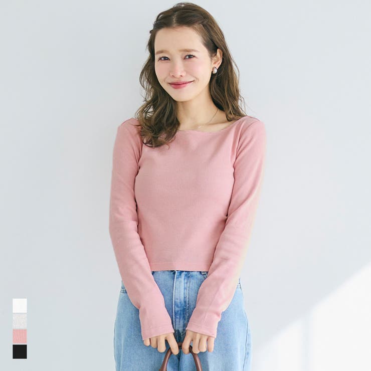 ボートネックリブTシャツ | coca | 詳細画像1 
