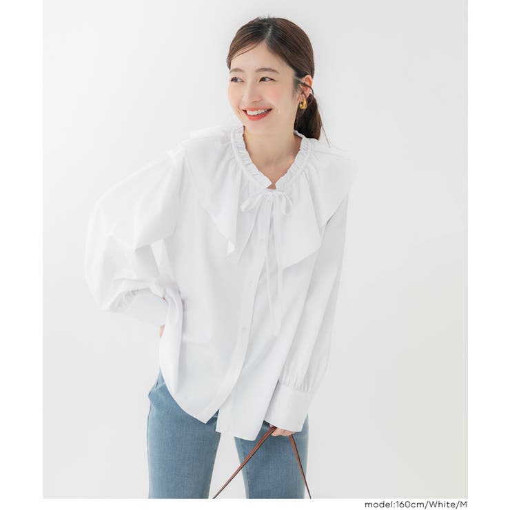 襟フリルオーバーサイズシャツ | coca | 詳細画像12 