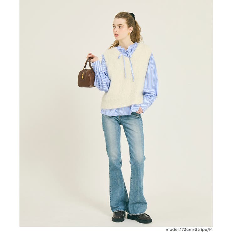 襟フリルオーバーサイズシャツ | coca | 詳細画像16 