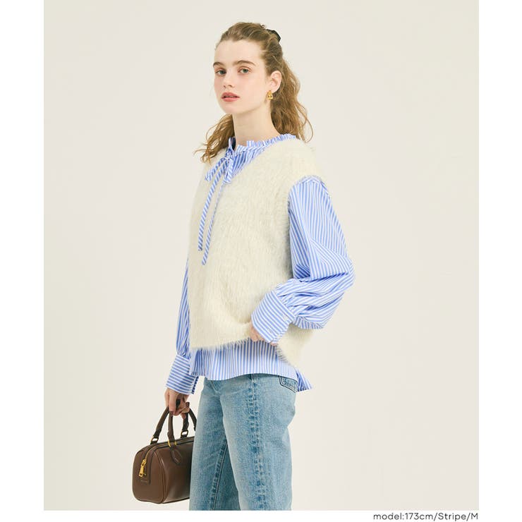 襟フリルオーバーサイズシャツ | coca | 詳細画像17 