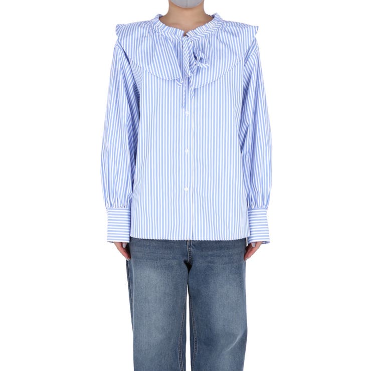 襟フリルオーバーサイズシャツ | coca | 詳細画像4 