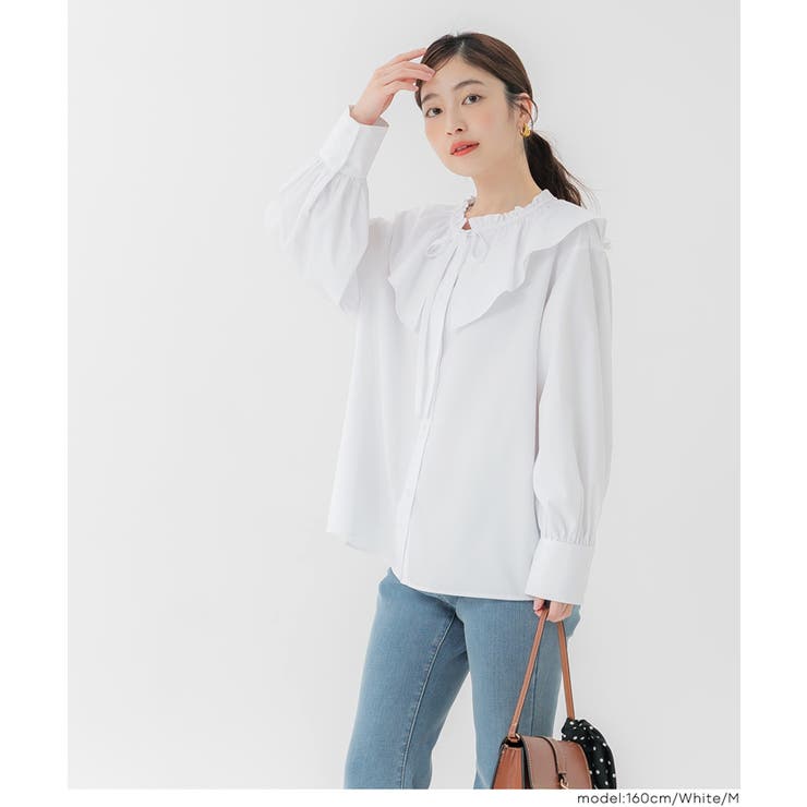 襟フリルオーバーサイズシャツ | coca | 詳細画像8 