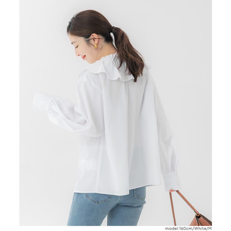 襟フリルオーバーサイズシャツ | coca | 詳細画像10 