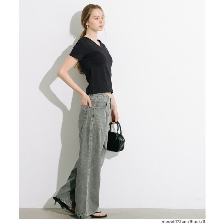 すっきりVネックで上品な抜け感を叶える スムーストップス〈４サイズ展開〉 | coca | 詳細画像18 