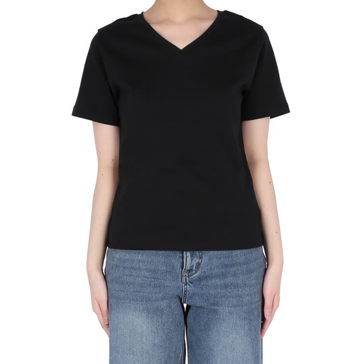 すっきりVネックで上品な抜け感を叶える スムーストップス〈４サイズ展開〉 | coca | 詳細画像4 