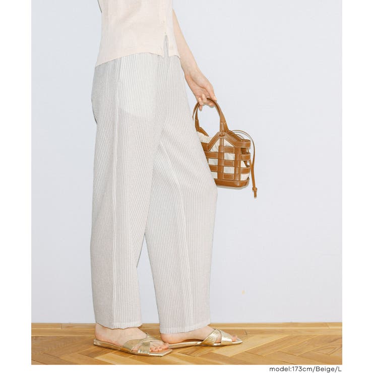 ［Beige］ | 〈セットアップ対応〉とろみサッカーリラックスパンツ | coca