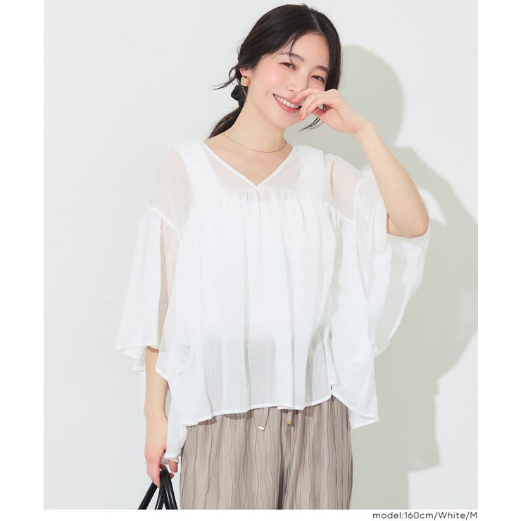 シアー袖フレアブラウス | coca | 詳細画像13 